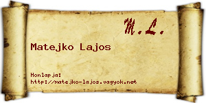 Matejko Lajos névjegykártya