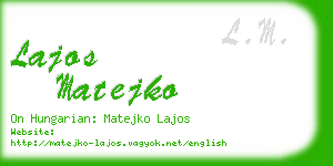 lajos matejko business card
